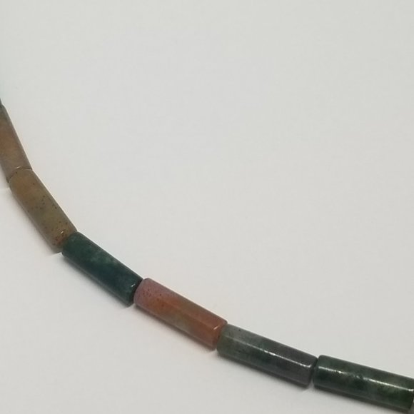 Labradorite Necklace With Indian Agate Tube Beads - Picture 6 of 6